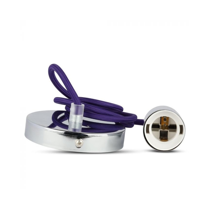 Barošanas vads 1xE27/60W/230V violeta/spīdīgi hromēts