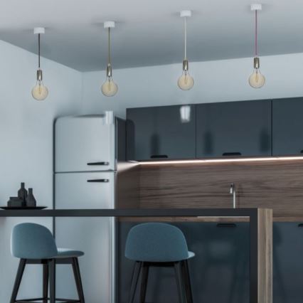 Barošanas vads 1xE27/60W/230V zaļa/spīdīgi hromēts