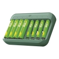 Bateriju lādētājs GP Charge & save 4×AA/AAA 1300 mAh/650 mAh 5V