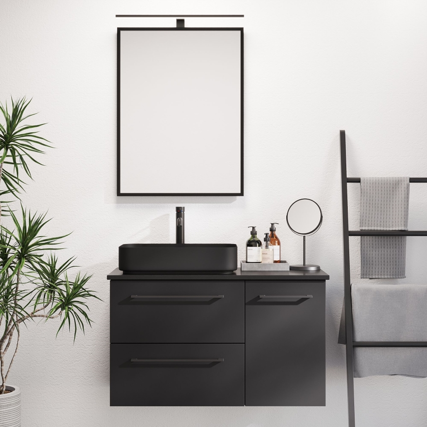 BATH DELUXE 01-060-05-02-00 - Vannas istabas spogulis BORGSTED 60x80 cm melna