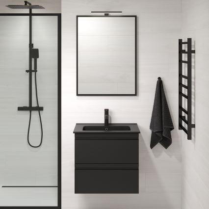 BATH DELUXE 01-060-05-02-00 - Vannas istabas spogulis BORGSTED 60x80 cm melna