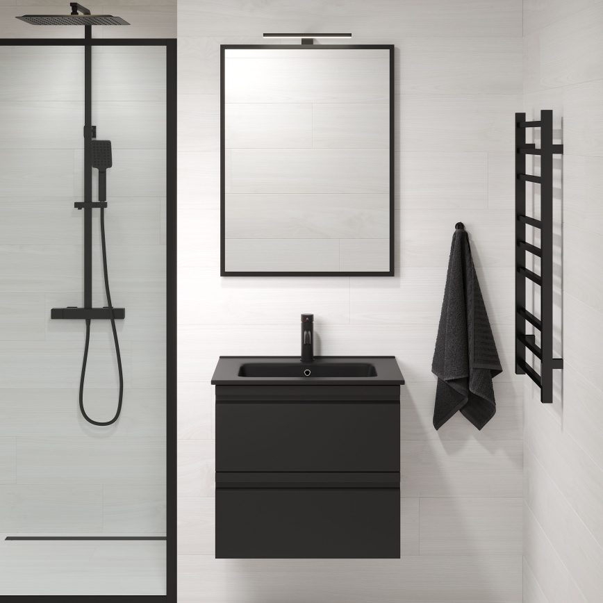 BATH DELUXE 01-060-05-02-00 - Vannas istabas spogulis BORGSTED 60x80 cm melna
