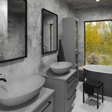 BATH DELUXE 01-060-05-02-00 - Vannas istabas spogulis BORGSTED 60x80 cm melna
