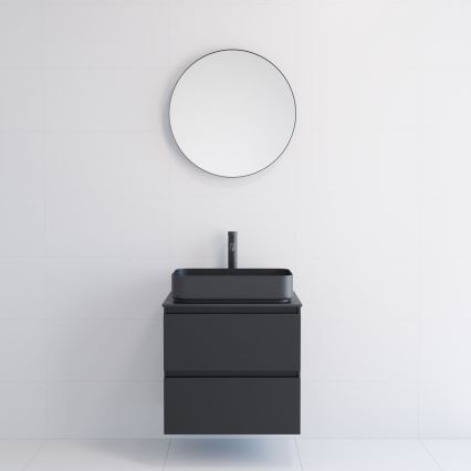 BATH DELUXE 01-060-09-02-00 - Vannas istabas spogulis BORGSTED d. 60 cm melna