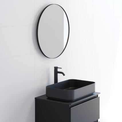 BATH DELUXE 01-060-09-02-00 - Vannas istabas spogulis BORGSTED d. 60 cm melna