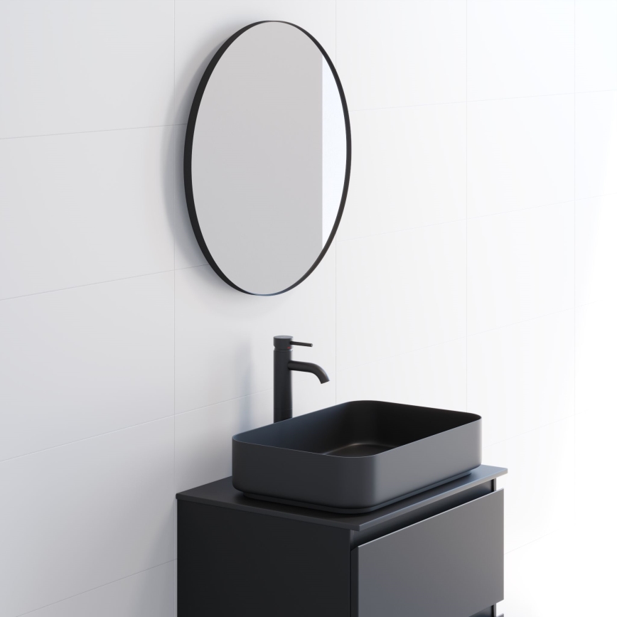 BATH DELUXE 01-060-09-02-00 - Vannas istabas spogulis BORGSTED d. 60 cm melna