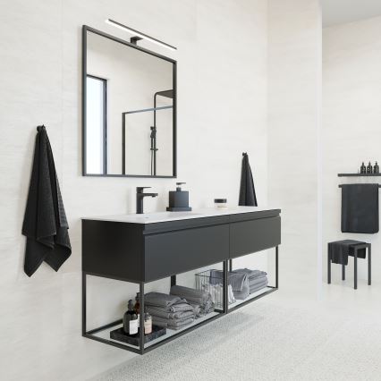 BATH DELUXE 01-080-05-02-00 - Vannas istabas spogulis BORGSTED 80x80 cm melna