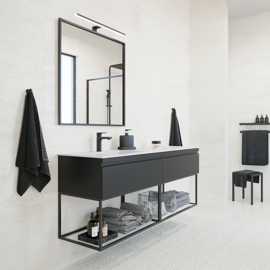 BATH DELUXE 01-080-05-02-00 - Vannas istabas spogulis BORGSTED 80x80 cm melna