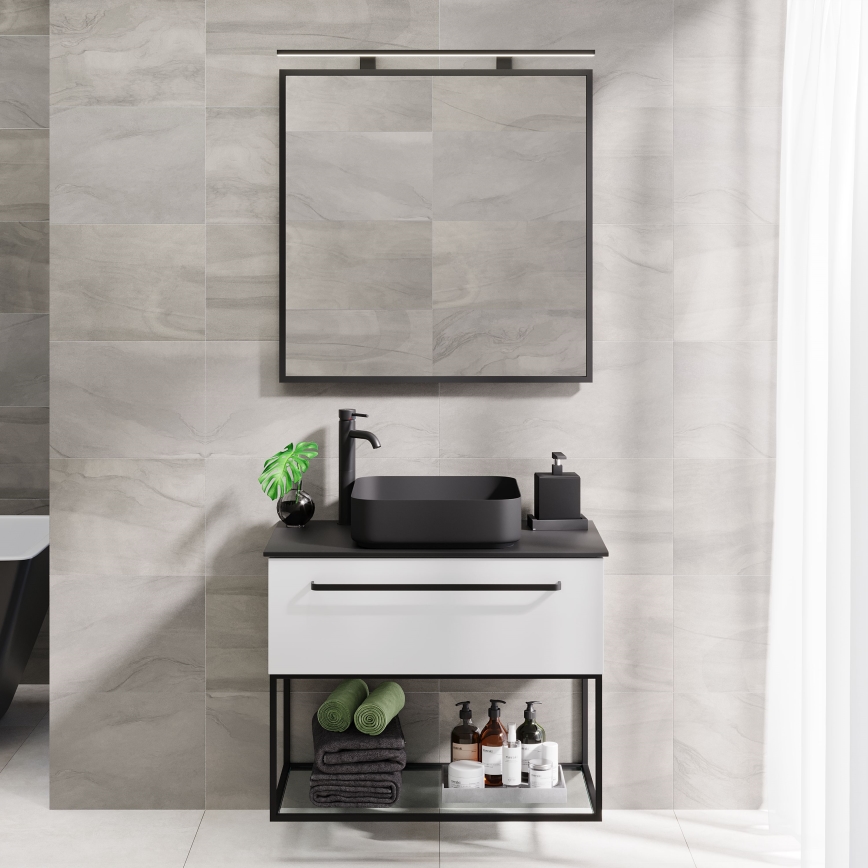 BATH DELUXE 01-080-05-02-00 - Vannas istabas spogulis BORGSTED 80x80 cm melna