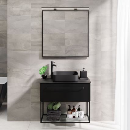 BATH DELUXE 01-080-05-02-00 - Vannas istabas spogulis BORGSTED 80x80 cm melna