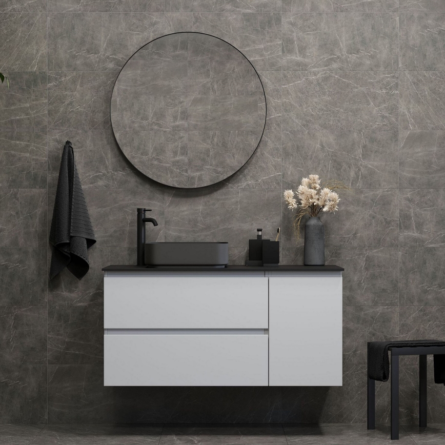 BATH DELUXE 01-080-09-02-00 - Vannas istabas spogulis BORGSTED d. 80 cm melna