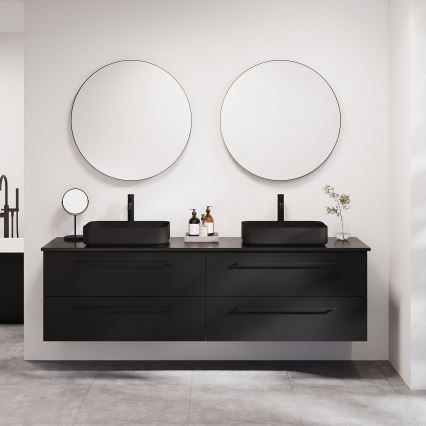 BATH DELUXE 01-080-09-02-00 - Vannas istabas spogulis BORGSTED d. 80 cm melna