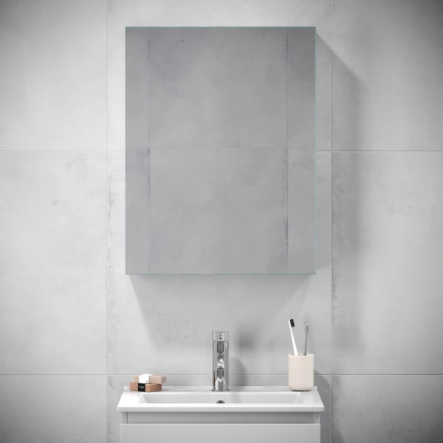 BATH DELUXE 02-050-63-01-01 - Spogulis vannas istabas skapītis KENWOOD 65x50 cm matēts balts
