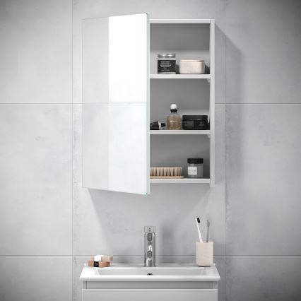 BATH DELUXE 02-050-63-01-01 - Spogulis vannas istabas skapītis KENWOOD 65x50 cm matēts balts