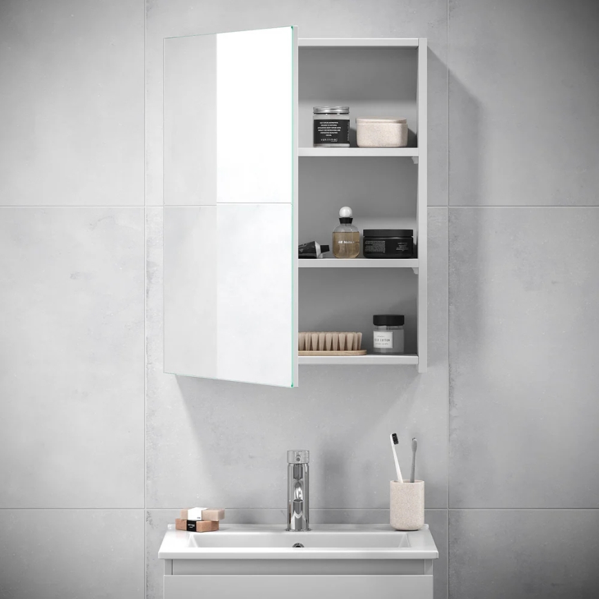 BATH DELUXE 02-050-63-01-01 - Spogulis vannas istabas skapītis KENWOOD 65x50 cm matēts balts