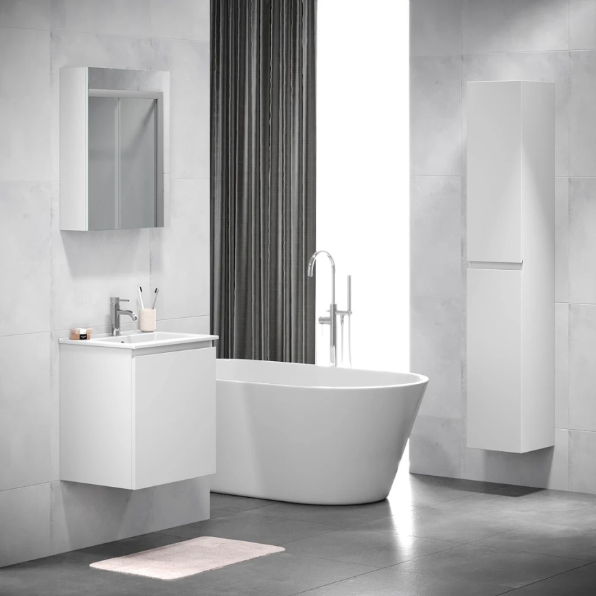 BATH DELUXE 02-050-63-01-01 - Spogulis vannas istabas skapītis KENWOOD 65x50 cm matēts balts