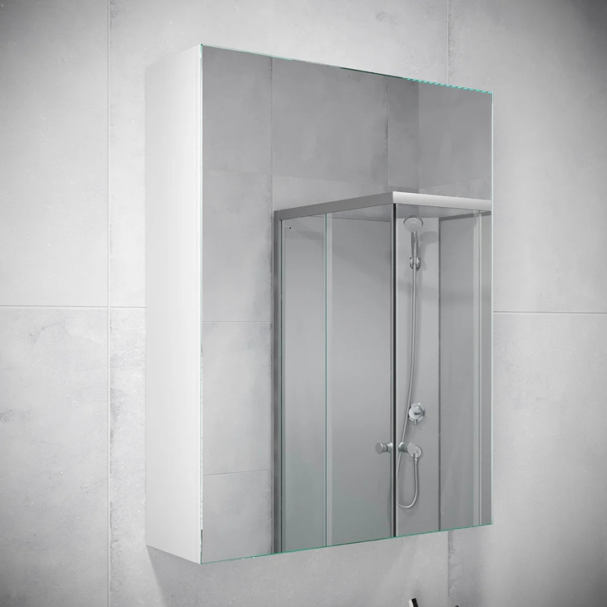 BATH DELUXE 02-050-63-01-01 - Spogulis vannas istabas skapītis KENWOOD 65x50 cm matēts balts