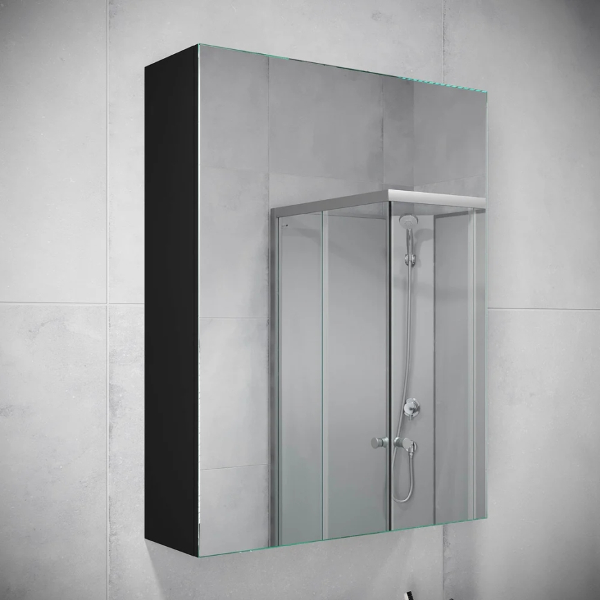 BATH DELUXE 02-050-63-02-01 - Spogulis vannas istabas skapītis KENWOOD 65x50 cm matēts melna