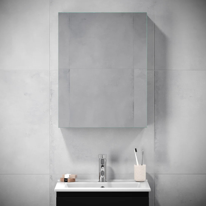 BATH DELUXE 02-050-63-02-01 - Spogulis vannas istabas skapītis KENWOOD 65x50 cm matēts melna