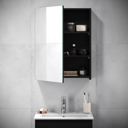BATH DELUXE 02-050-63-02-01 - Spogulis vannas istabas skapītis KENWOOD 65x50 cm matēts melna