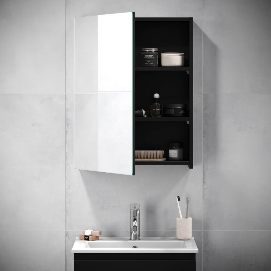 BATH DELUXE 02-050-63-02-01 - Spogulis vannas istabas skapītis KENWOOD 65x50 cm matēts melna