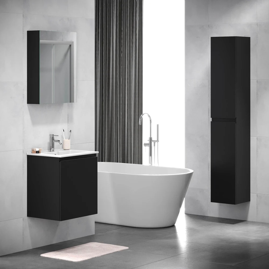 BATH DELUXE 02-050-63-02-01 - Spogulis vannas istabas skapītis KENWOOD 65x50 cm matēts melna