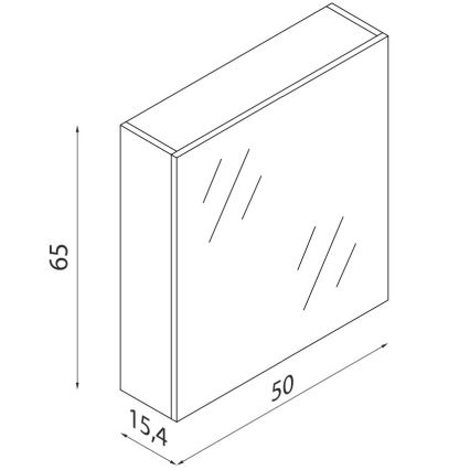 BATH DELUXE 02-050-63-02-01 - Spogulis vannas istabas skapītis KENWOOD 65x50 cm matēts melna