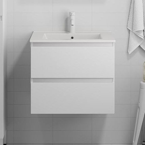BATH DELUXE 03-060-63-01-01 - Vannas istabas skapītis ar izlietni KENWOOD 61 cm matēts balts