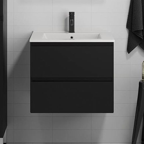 BATH DELUXE 03-060-63-02-01 - Vannas istabas skapītis ar izlietni KENWOOD 61 cm matēts melna