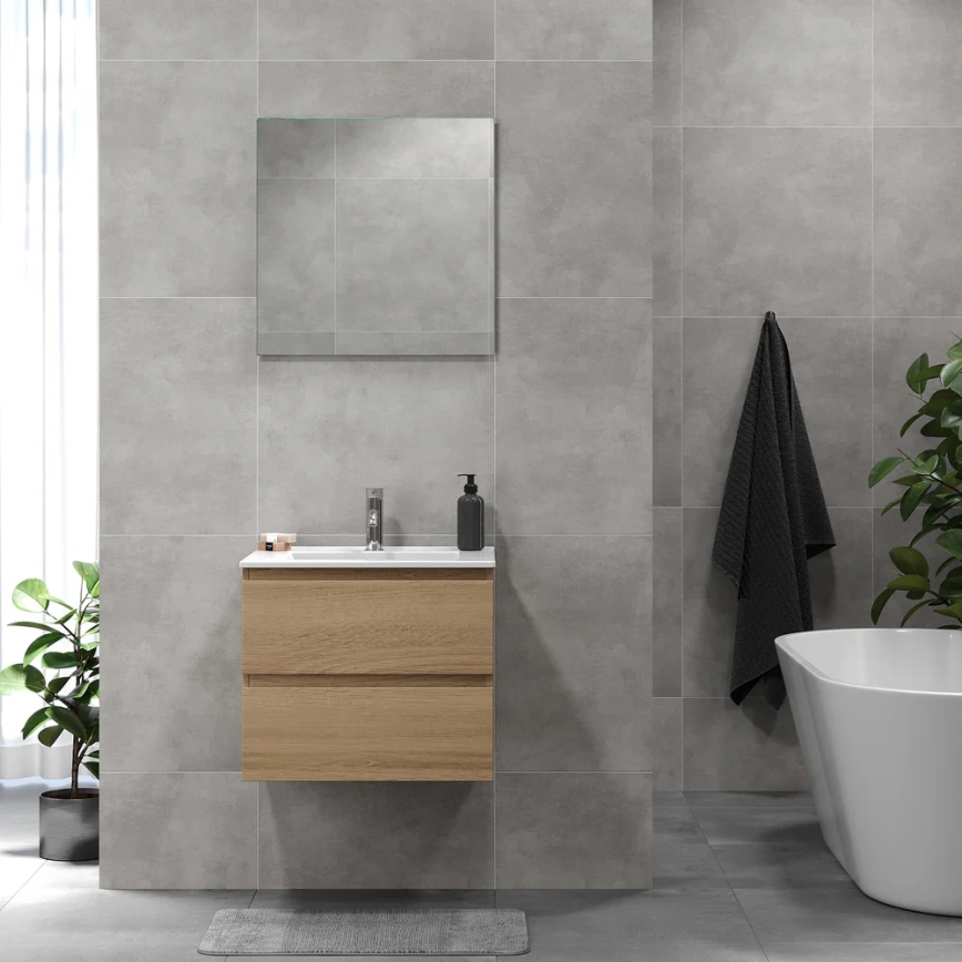 BATH DELUXE 03-060-64-86-01 - Vannas istabas skapītis ar izlietni KENWOOD 61 cm ozols