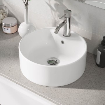 BATH DELUXE 06-038-09-11-00 - Virsmas uzstādāma izlietne VIKEDAL Ø 38 cm keramika/balta