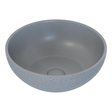 BATH DELUXE 06-039-19-23-00 - Virsmā montējamā izlietne BERGEN Ø 39 cm betons/pelēks