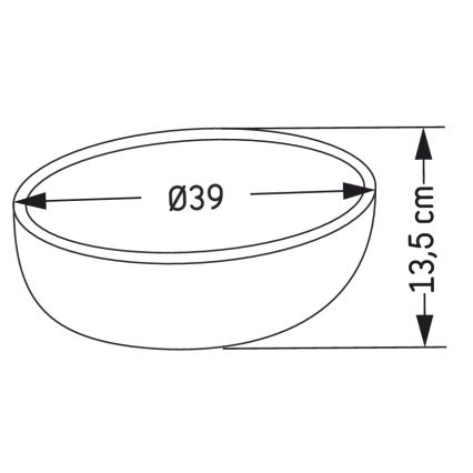 BATH DELUXE 06-039-19-23-00 - Virsmā montējamā izlietne BERGEN Ø 39 cm betons/pelēks