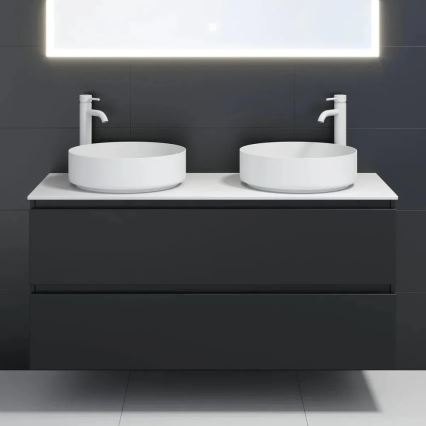 BATH DELUXE 06-040-16-01-00 - Uz virsmas uzstādamā izlietne LJORDAL, diametrs 40 cm, nerūsējošais tērauds/matēta balta apdare