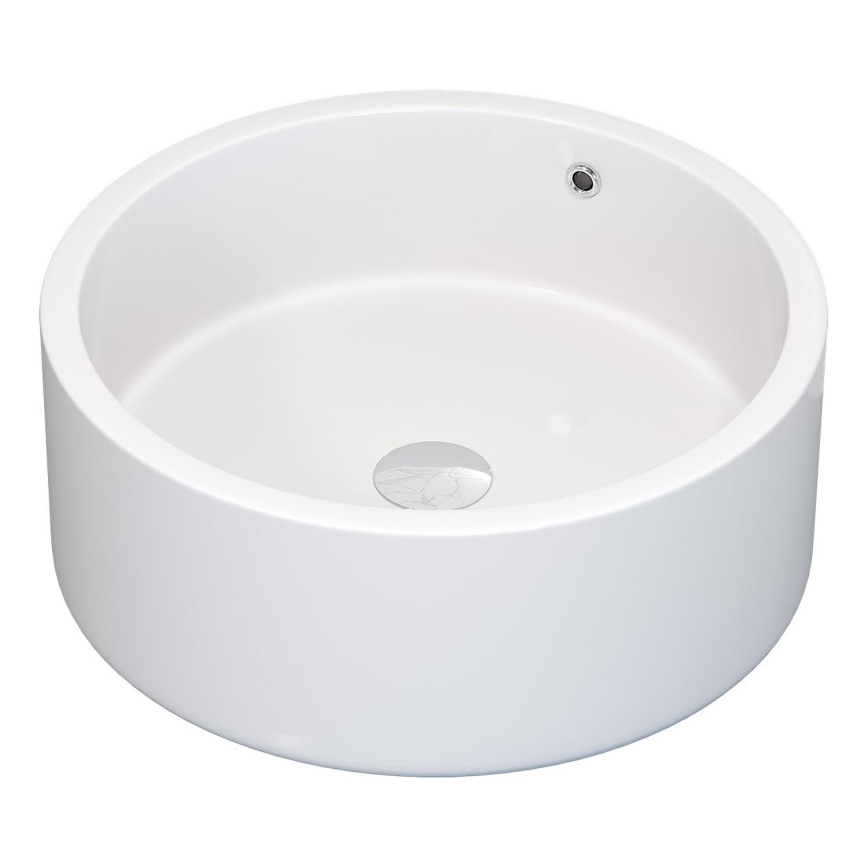 BATH DELUXE 06-041-53-11-00 - Uz virsmas uzstādāma izlietne RUNDTOM, diametrs 41,5 cm, keramika/glancēta balta