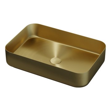 BATH DELUXE 06-052-18-70-00 - Uz virsmas uzliekama izlietne LJORDAL 52x34 cm nerūsējošais tērauds/birstēts misiņš
