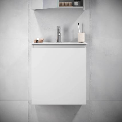 BATH DELUXE 09-050-63-01-01 - Vannas istabas skapītis ar izlietni KENWOOD 51 cm matēts balts