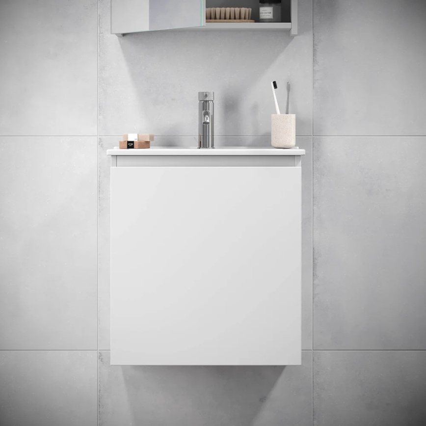 BATH DELUXE 09-050-63-01-01 - Vannas istabas skapītis ar izlietni KENWOOD 51 cm matēts balts