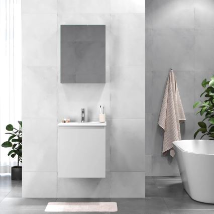 BATH DELUXE 09-050-63-01-01 - Vannas istabas skapītis ar izlietni KENWOOD 51 cm matēts balts