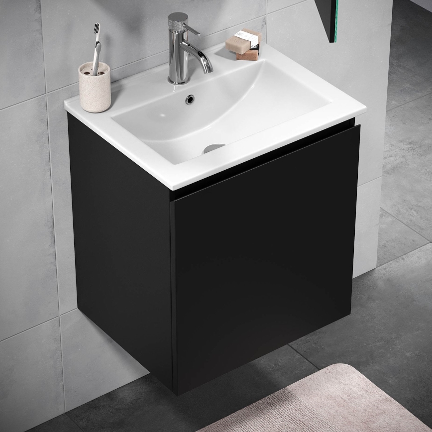 BATH DELUXE 09-050-63-02-01 - Vannas istabas skapītis ar izlietni KENWOOD 51 cm matēts melna