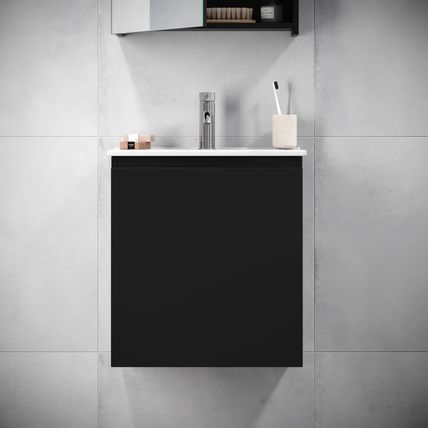 BATH DELUXE 09-050-63-02-01 - Vannas istabas skapītis ar izlietni KENWOOD 51 cm matēts melna