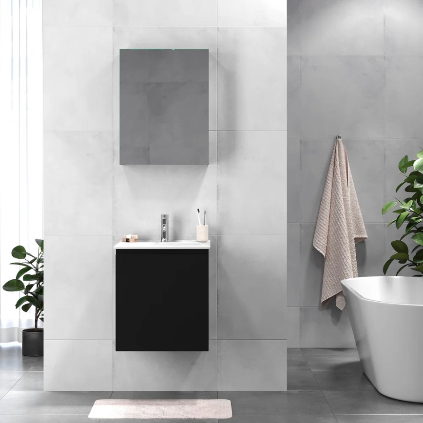 BATH DELUXE 09-050-63-02-01 - Vannas istabas skapītis ar izlietni KENWOOD 51 cm matēts melna