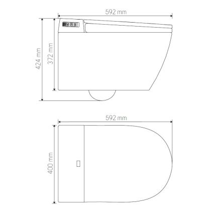 BATH DELUXE 21-040-02-11-00 - Pie sienas montējams tualetes pods ar bidē un tualetes poda vāku SoftClose TISVILDELEJE 1600W/230V balta + tālvadības pults