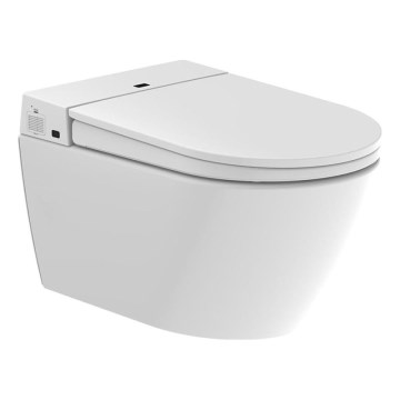 BATH DELUXE 21-040-02-11-00 - Pie sienas montējams tualetes pods ar bidē un tualetes poda vāku SoftClose TISVILDELEJE 1600W/230V balta + tālvadības pults