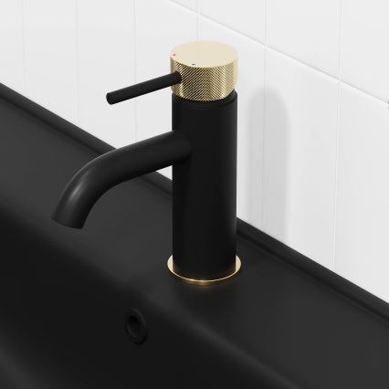 BATH DELUXE 28-005-03-72-00 - Izlietnes krāns ANHOLT 15,6 cm melna/misiņš