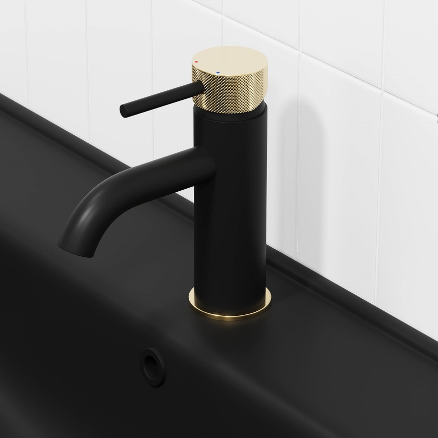 BATH DELUXE 28-005-03-72-00 - Izlietnes krāns ANHOLT 15,6 cm melna/misiņš
