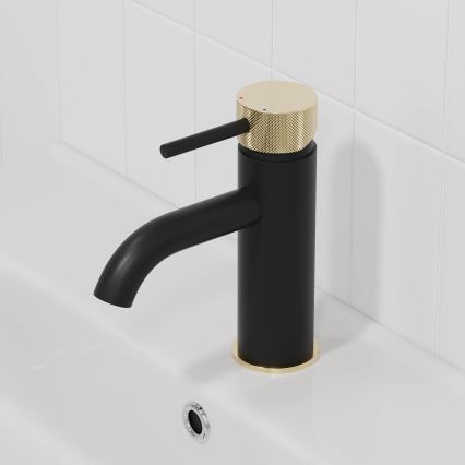 BATH DELUXE 28-005-03-72-00 - Izlietnes krāns ANHOLT 15,6 cm melna/misiņš