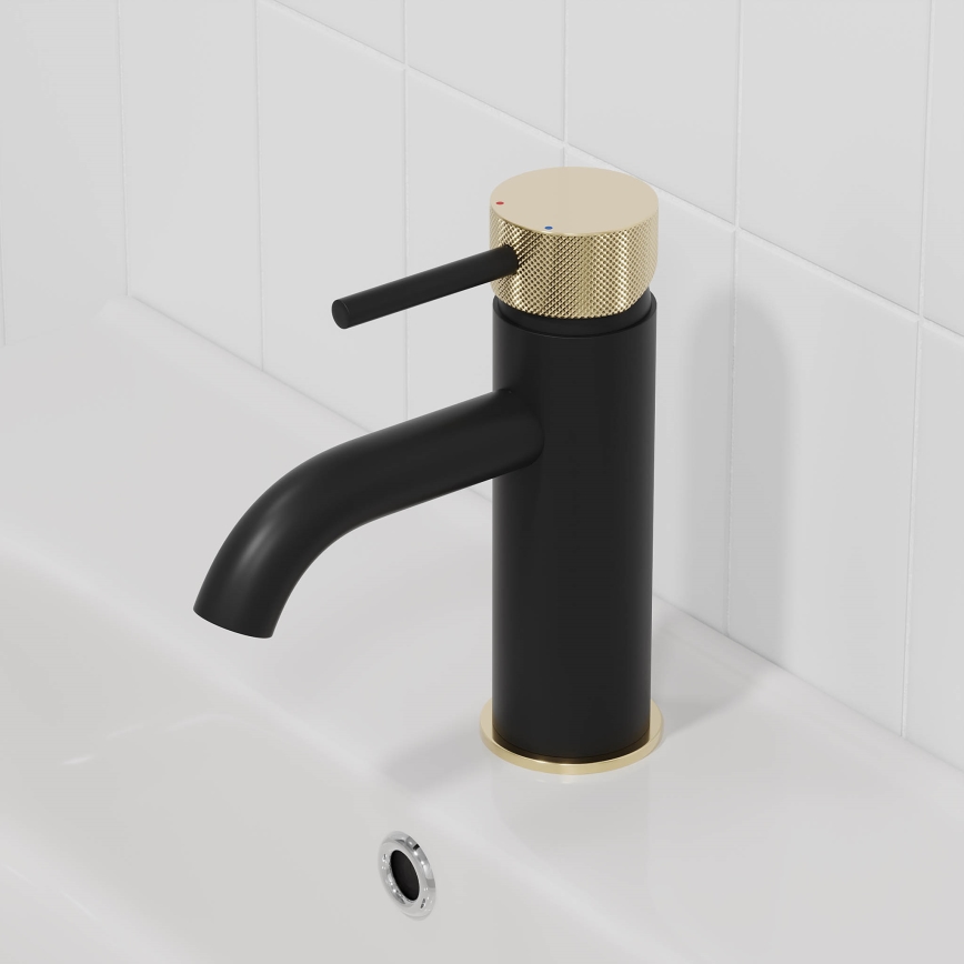 BATH DELUXE 28-005-03-72-00 - Izlietnes krāns ANHOLT 15,6 cm melna/misiņš