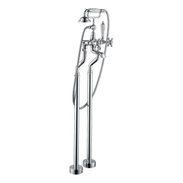 BATH DELUXE 28-108-01-60-00 - Atsevišķi stāvošs vannas komplekts ar krānu AEROSKOBING 106,3 cm spīdīgi hromēts