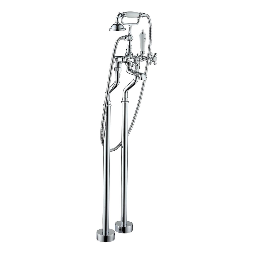 BATH DELUXE 28-108-01-60-00 - Atsevišķi stāvošs vannas komplekts ar krānu AEROSKOBING 106,3 cm spīdīgi hromēts